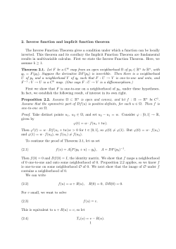 2. Inverse function and implicit function theorem The Inverse