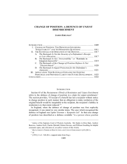 change of position: a defence of unjust