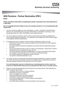 NHS Pensions - Partner Nomination (PN1)