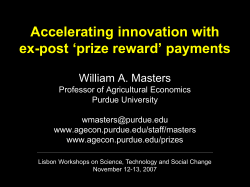 Prizes to Reward Technol Adoption in African Agriculture