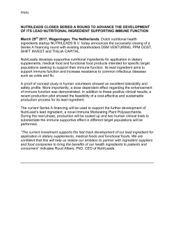 final nutrileads closes series a round to advance the development of