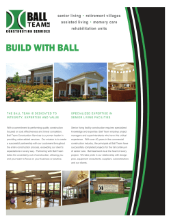 Ball Team Senior Living Brochure 2-Page 8.5 X 11