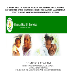 Over view of the GHS eTRACKER for matarnal and child health