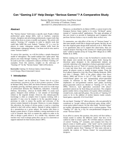 Can "Gaming 2.0" Help Design Serious Games? A Comparative Study