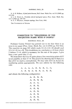 "UNIQUENESS OF THE PROJECTIVE PLANE WITH 57 POINTS" Ai