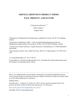 Service growth in product firms: Past, present, and future (PDF