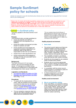 Sample SunSmart policy for schools