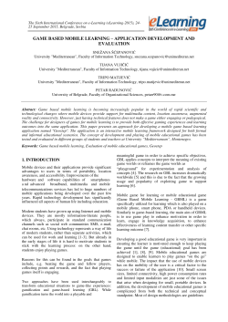 game based mobile learning &ndash; application