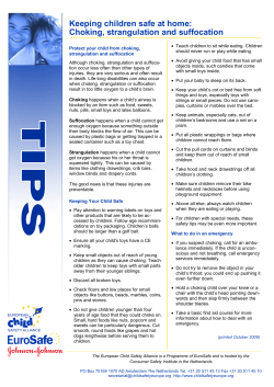 Keeping children safe at home: Choking, strangulation and suffocation