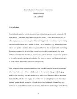 Counterfactuals in Economics: A Commentary - SAS