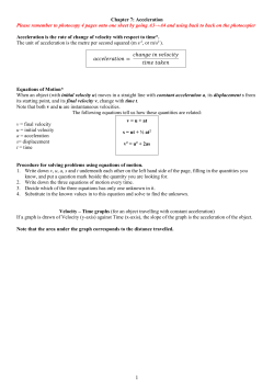 Acceleration - The Physics Teacher