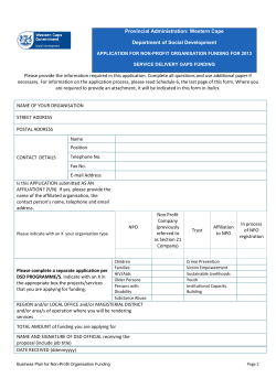 business plan for non-profit organisation funding