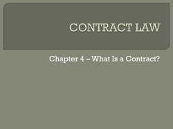 Contract Law - Chapter 4, Part 1