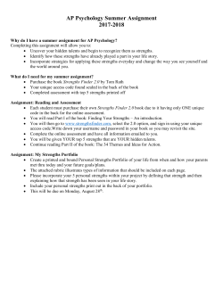 AP Psychology Assignment 2017
