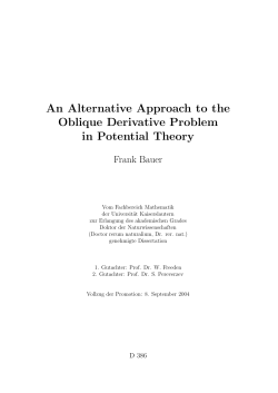 An Alternative Approach to the Oblique Derivative Problem in