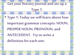 Nouns and Pronouns