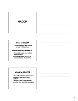 What is HACCP?
