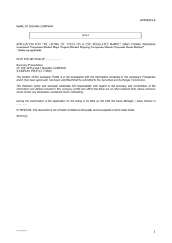 Annex 6: Company Profile