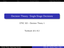Decision Theory: Single
