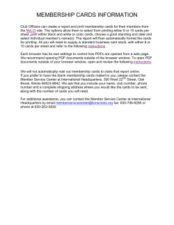 Membership Cards Instructions