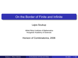 On the Border of Finite and Infinite