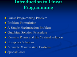 Introduction to Linear Programming