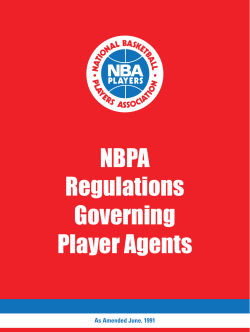 NBPA Regulations Governing Player Agents