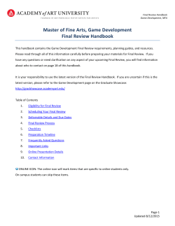 Game Development Final Review Guidelines