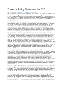 Erasmus Policy Statement &ndash; VID Specialized University