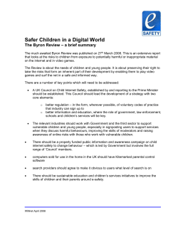 Safer Children in a Digital World &ndash; the Byron Review &ndash; a