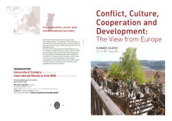 Conflict, Culture, Cooperation and Development: