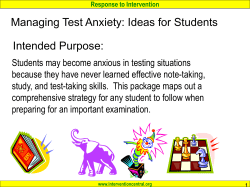 Managing Test Anxiety: Ideas for Students