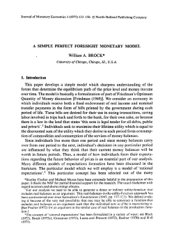 A SIMPLE FE CT FORESIGHT MONETARY MODEL