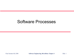 Software Engineering, 8th edition. Chapter 4
