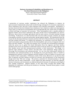 Business, Investment Probabilities and Remittances in Two Rural