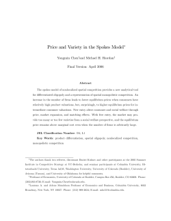 Price and Variety in the Spokes Model!