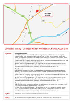 Directions to Lilly - Erl Wood Manor, Windlesham, Surrey