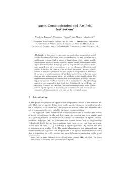 Agent Communication and Artificial Institutions