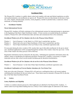 Enrollment Policy - Wausau EGL Academy