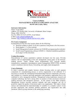 Course Syllabus - University of Redlands