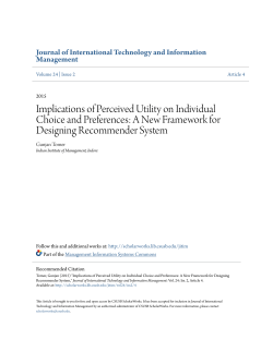 Implications of Perceived Utility on Individual Choice and Preferences