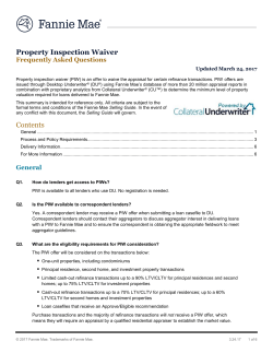Property Inspection Waiver Contents