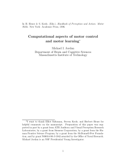 Computational aspects of motor control and