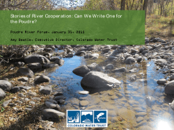 Stories of River Cooperation: Can We Write One for the Poudr e?