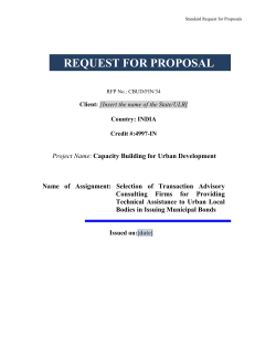 Model RFP for Selection of Transaction Advisory Consulting Firms