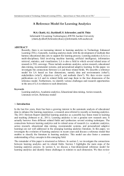 A Reference Model for Learning Analytics
