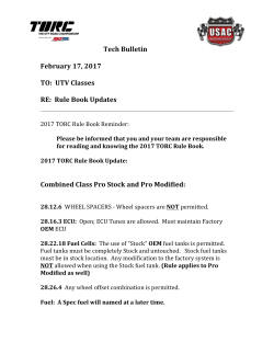 February 17, 2017 TO: UTV Classes RE: Rule Book Updates