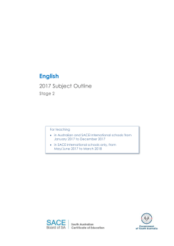 English Subject Outline &mdash; Stage 2 (for teaching in 2017)