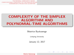 complexity of the simplex algorithm and polynomial-time