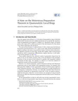 A Note on the Weierstrass Preparation Theorem in Quasianalytic
